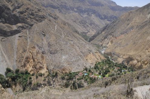 Sangalle and its swimming pools, plus part of the road up.